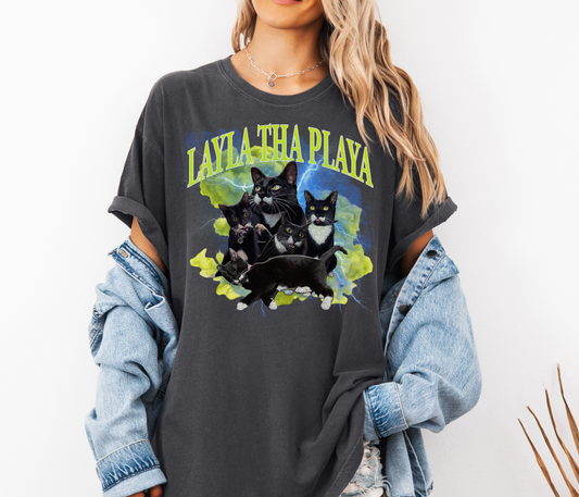 Layla Tha Playa Neon Green Collage Tee